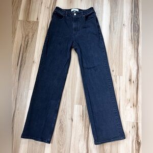 Abercrombie & Fitch black high rise curve love relaxed Jeans size 2R/26